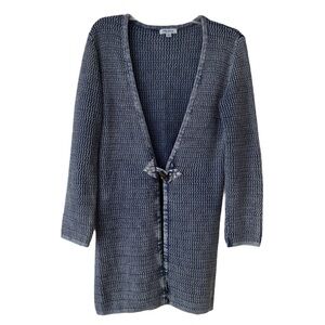 PBJ Blues Cardigan, Sz. SP, Denim Blue Knit, 1 Button Closure